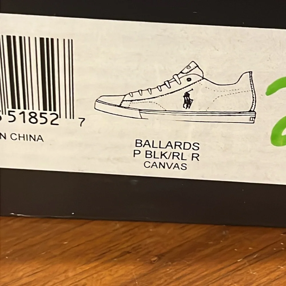 Polo Ralph Lauren Ballards Shoes Sneakers boat new black red Mens Size 10